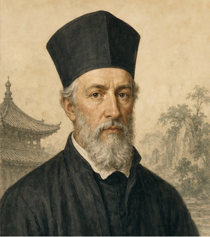 Illustrative historical portrait of Ferdinand Verbiest