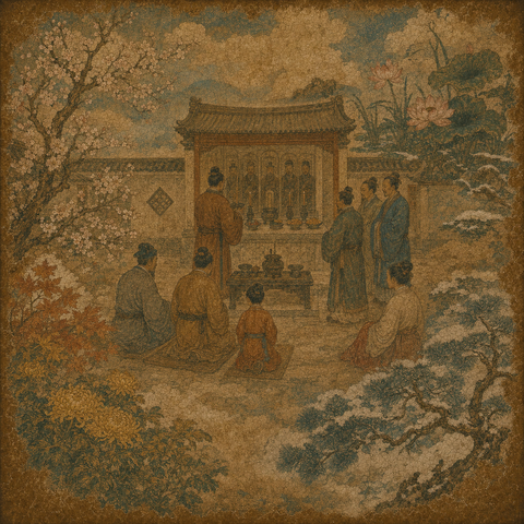 Ancient-style visual for the 季 surname