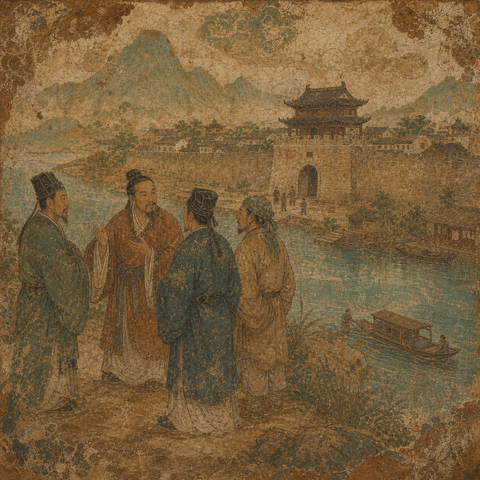 Ancient-style visual for the 谭 surname
