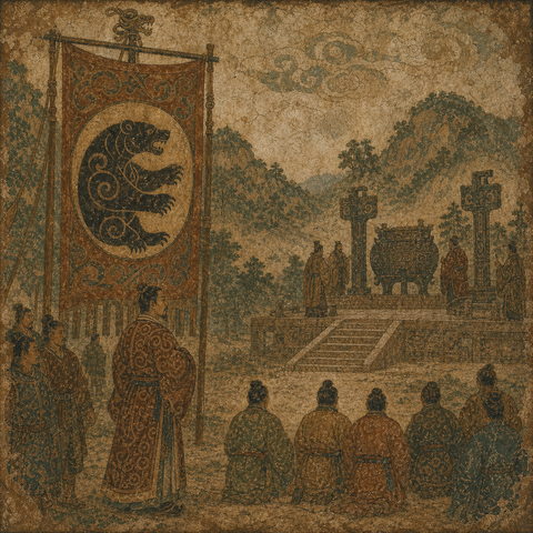 Ancient-style visual for the 熊 surname