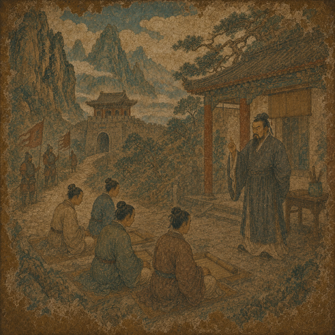Ancient-style visual for the 严 surname