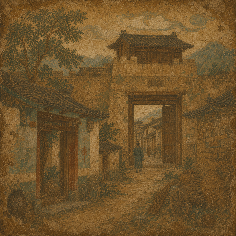 Ancient-style visual for the 闫 surname