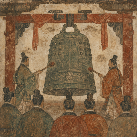 Ancient-style visual for the 钟 surname